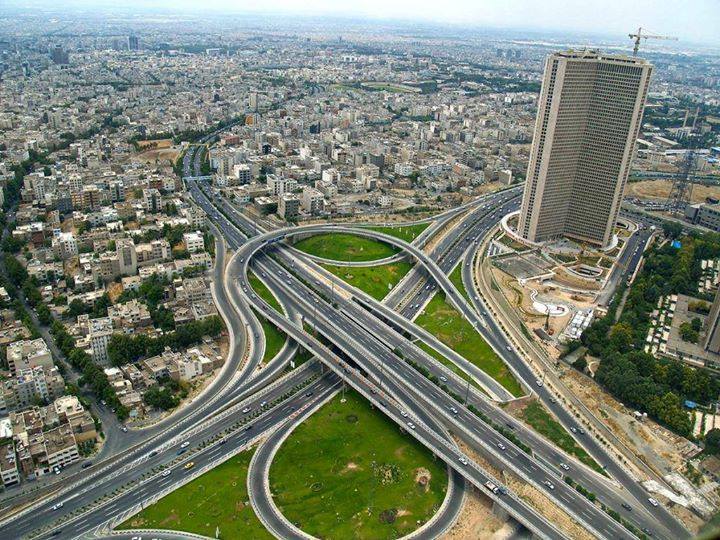 Resalat-Kordestan Interchange and Tehran International tower, Tehran, Iran