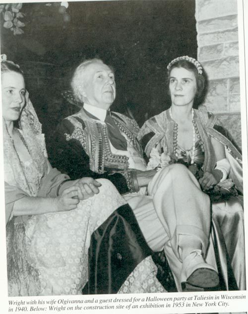 Famous American architect Frank Lloyd Wright and Olgivanna Lloyd Wright in the national costume of MontenegroOlgivanna's native country