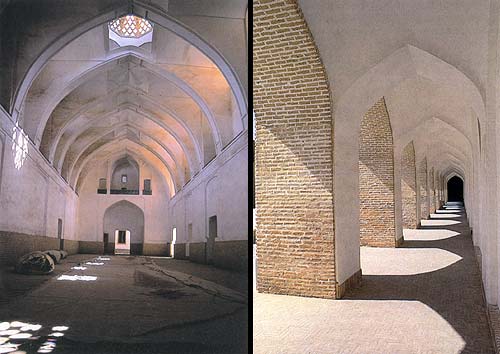 Colonnades of Yazd Jame mosque